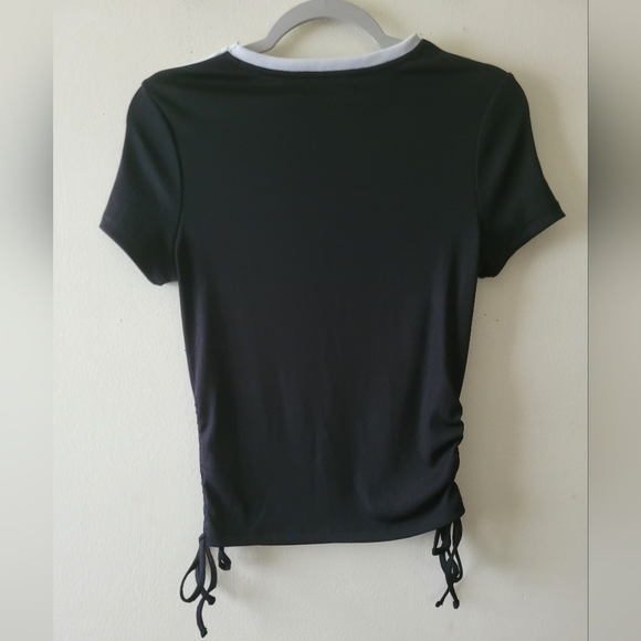 Karen Millen Monochrome Contrast Cutout Minimalist Side Rouched Blouse Top 6 - Picture 8 of 8